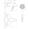 Змішувач для ванни TRES STYL 143574 з душовим комплектом
