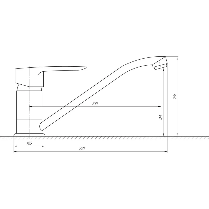 Смеситель для кухни CRISTAL SEVA GSV-0203M