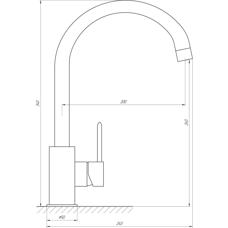Смеситель для кухни TOPAZ BARTS TB 07403-H36-AU