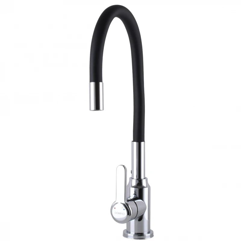 Змішувач для кухні DOMINO ELLIPSE DCC-203L-BLACK гофровилив Чорний,,На Гайці