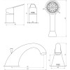 Змішувач для ванни 139145-BM-TRES монтаж на ванну на три виходи
