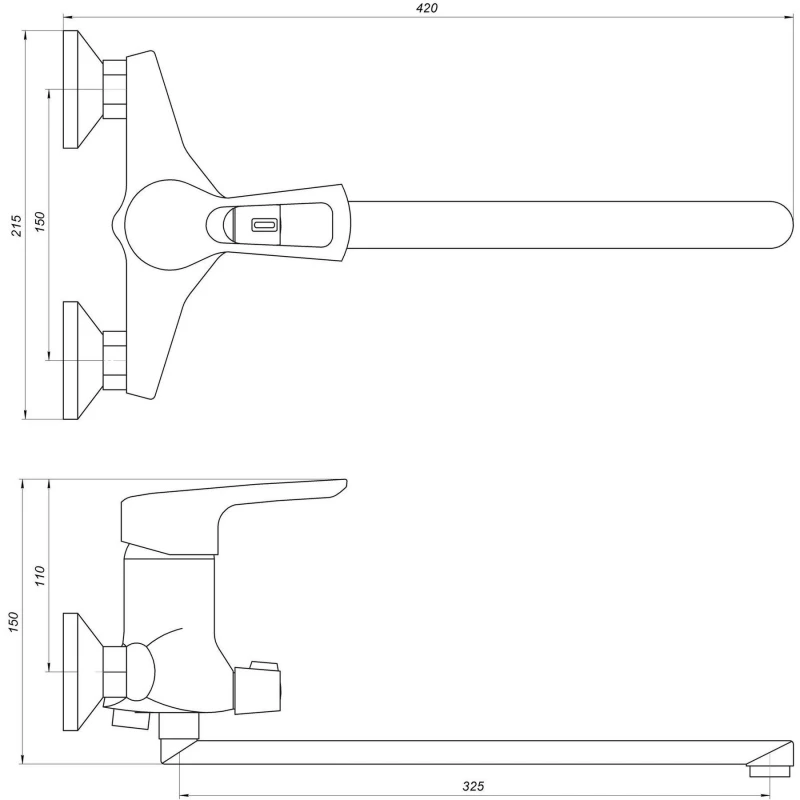 Змішувач для ванни Globus Lux SEVA GLSV-0208