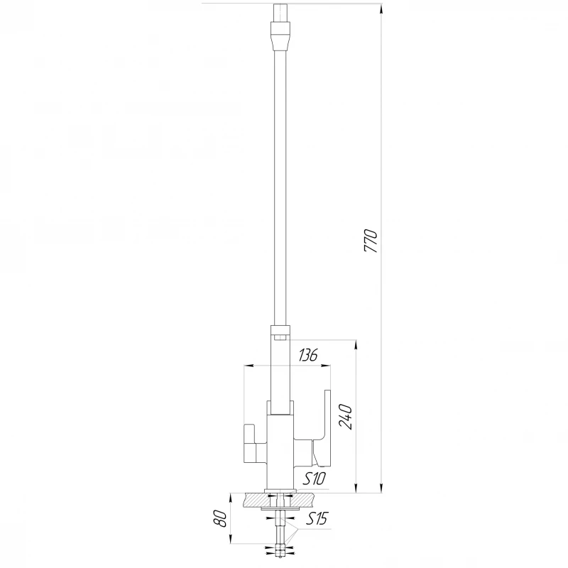 Смеситель для кухни под осмос Globus Lux LAZER GLLR-0900-11-01