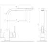 Змішувач для кухні під осмос Globus Lux LAZER GLLR-0111-3-TITANIUM