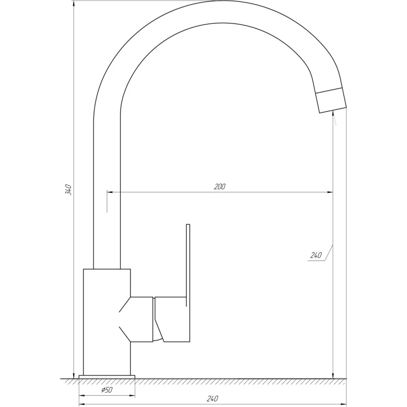 Смеситель для кухни TOPAZ BARTS TB 07403-H36-W