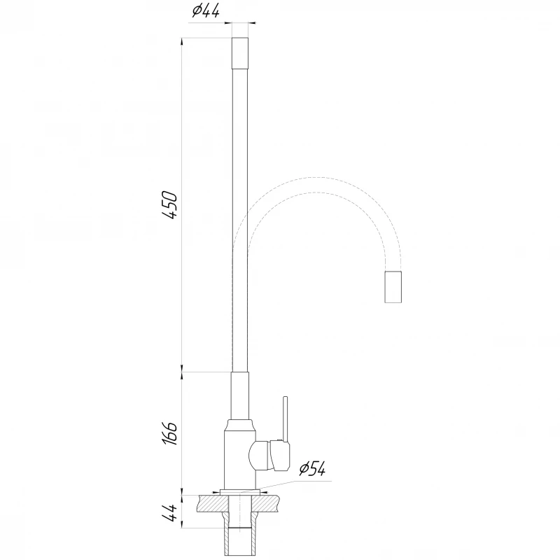 Змішувач для кухні DOMINO ELLIPSE DCC-203L-BEIGE