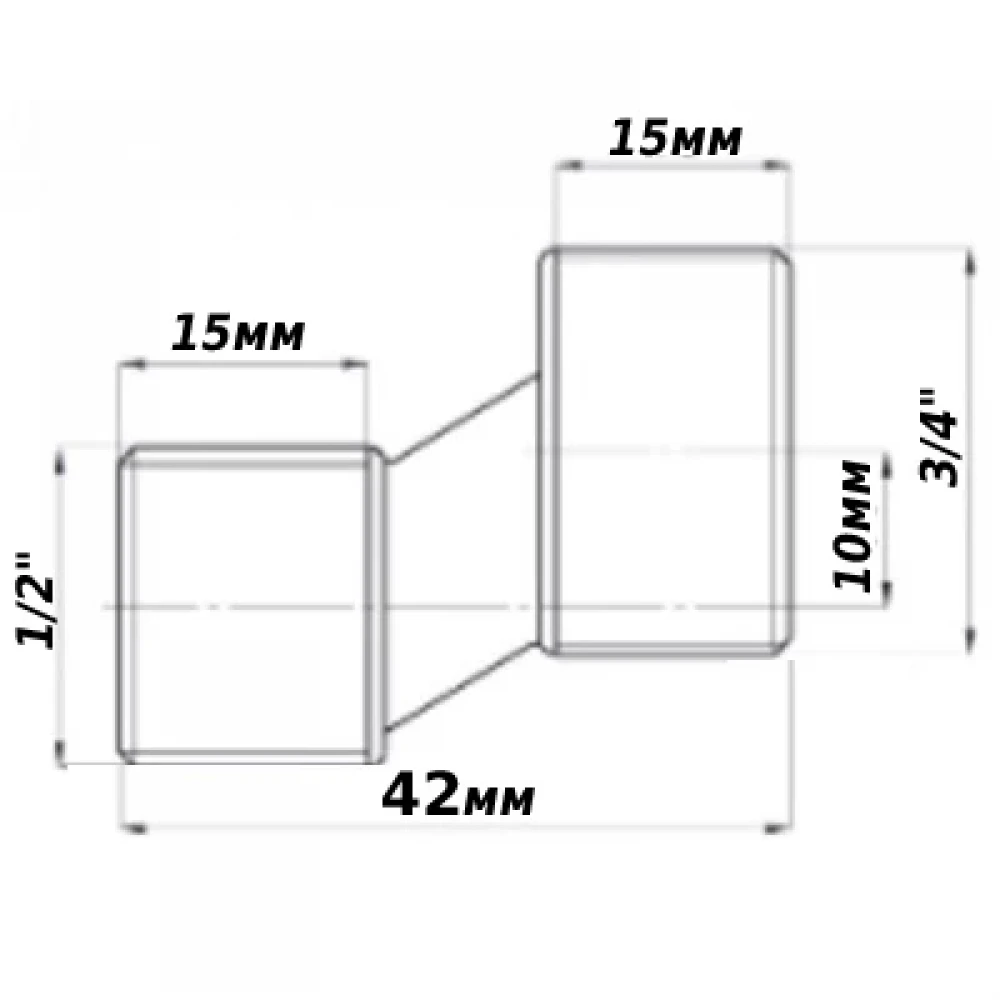 Эксцентрик для смесителя никелированный 3/4″НР х 1/2″НР штампованный А3201А(нк) VA