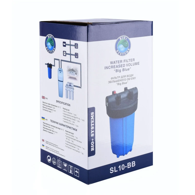Фильтр-колба + ПП картридж Bіо+ systems SL10-BB Big Blue 10″, 1″
