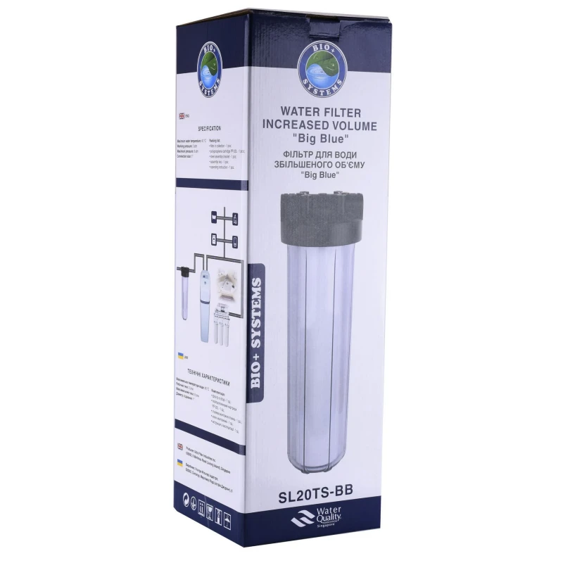Фильтр-колба + ПП картридж ПРОЗРАЧНАЯ Bіо+ systems SL20TS-BB Big Blue 20″, 1″