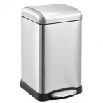 Мусорное ведро с плавным закрытием квадратное Mixxus Style-TC0106 SS Color 6л цвет нержавейка (MI7092)