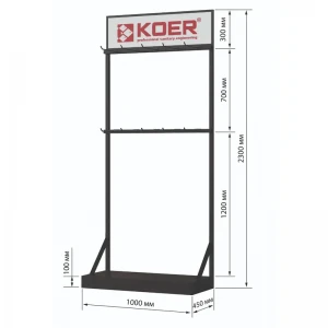 Стенд выставочный Koer ESFD-02 для душевых трапов без задней панели H2300*1000*450 (ST5642)