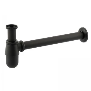 Сифон для раковини Mixxus Siphon-01 BLACK 1 1/4'' без випуску (під донний клапан) без ревізії (AC3571)