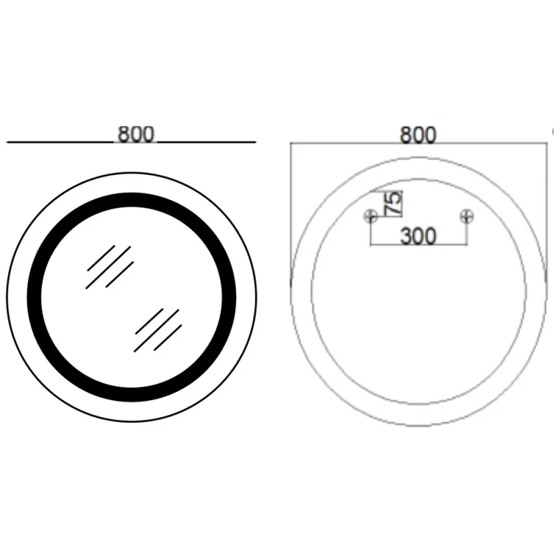 Дзеркало Mixxus PLAIN MC02-80-CASE з LED Touch, Anti-fog, димером, регулюванням яскравості, годинником (MI7158)