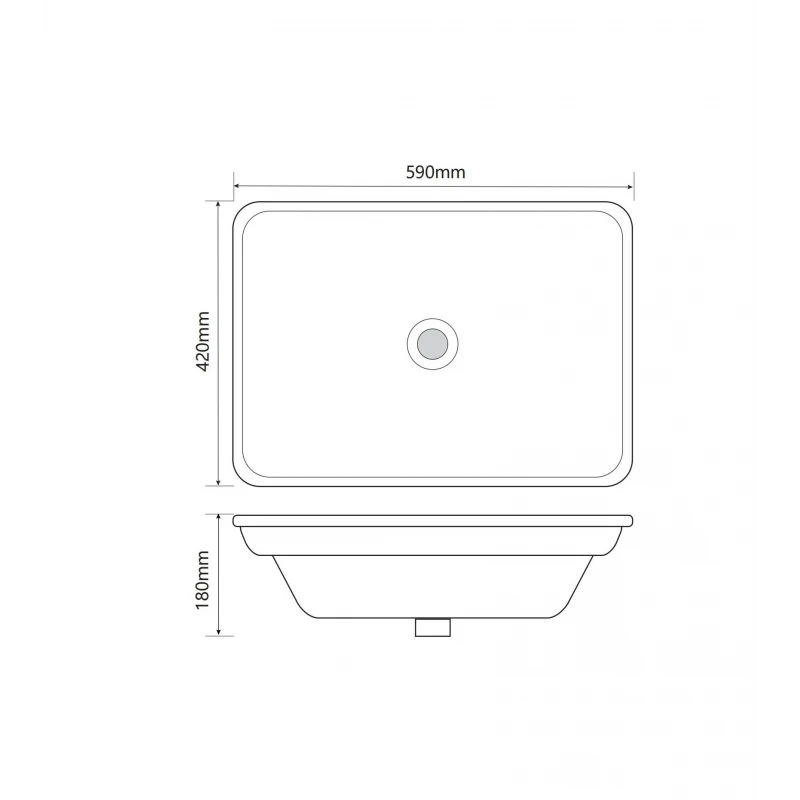 Раковина врезная на столешницу Mixxus Premium STYLE-1601 590х420х180mm с переливом (MP6570)