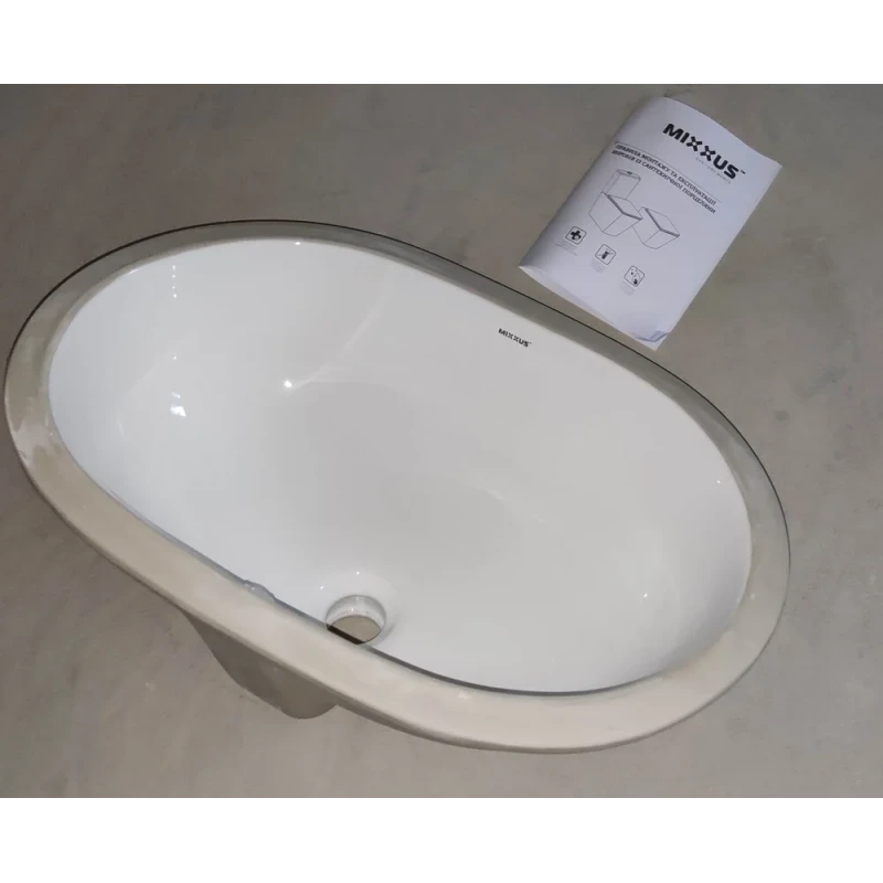 Раковина врезная под столешницу MIXXUS PREMIUM ELLIPSE-1701 570х385х205mm с переливом (MP6566)