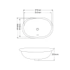 Раковина врезная под столешницу MIXXUS PREMIUM ELLIPSE-1701 570х385х205mm с переливом (MP6566)