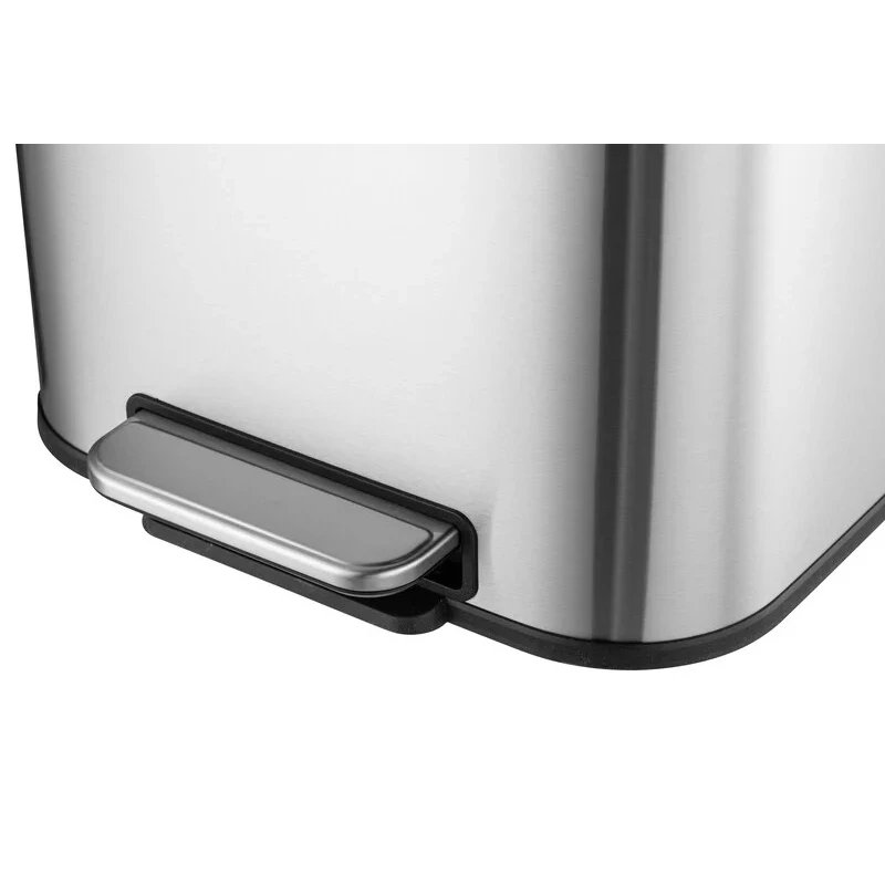 Мусорное ведро с плавным закрытием прямоугольное Mixxus Cubic-TC0112 SS Color 12л цвет нержавейка (MI7089)