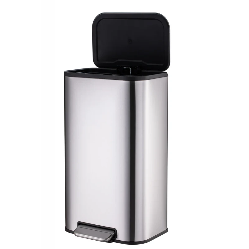 Мусорное ведро с плавным закрытием прямоугольное Mixxus Cubic-TC0112 SS Color 12л цвет нержавейка (MI7089)