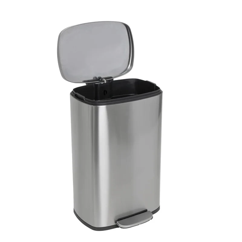 Мусорное ведро с плавным закрытием прямоугольное Mixxus Bevel-TC0112 SS Color 12л цвет нержавейка (MI7087)