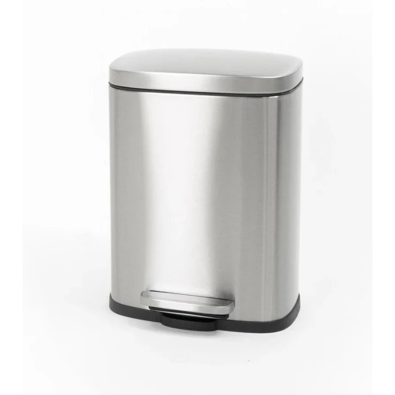 Мусорное ведро с плавным закрытием прямоугольное Mixxus Bevel-TC0105 SS Color 5л цвет нержавейка (MI7086)