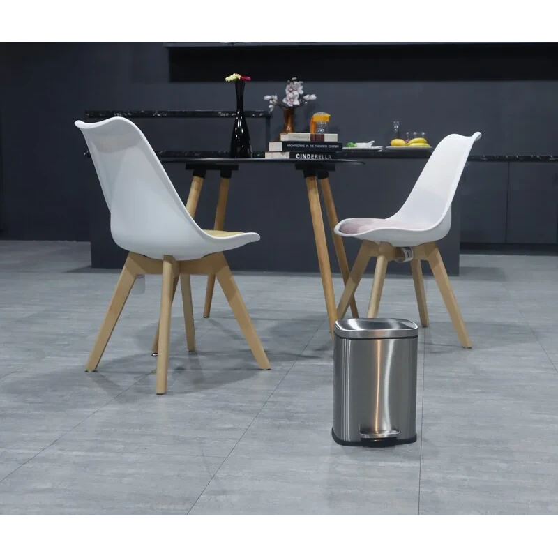 Мусорное ведро с плавным закрытием прямоугольное Mixxus Bevel-TC0105 SS Color 5л цвет нержавейка (MI7086)