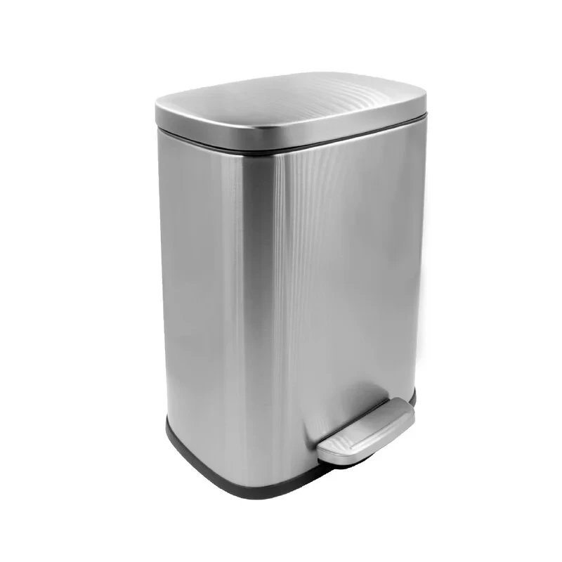 Мусорное ведро с плавным закрытием прямоугольное Mixxus Bevel-TC0105 SS Color 5л цвет нержавейка (MI7086)