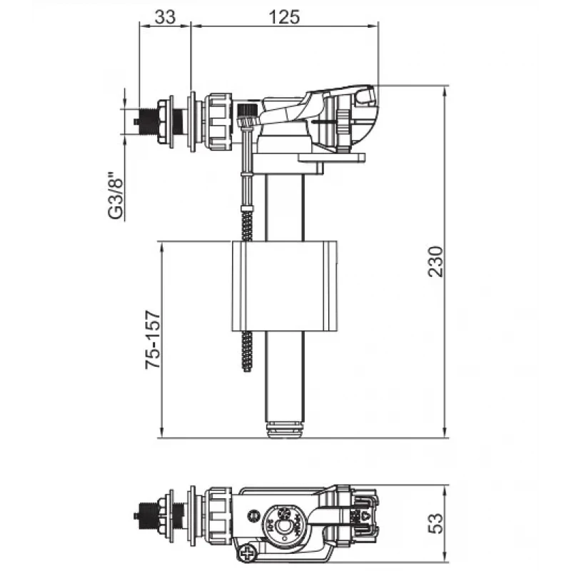 Арматура наповнювальна Koer KT-0105-3/8