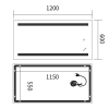 Дзеркало Mixxus Premium LINES MR17-120x60-REVERSE (LED Touch, Anti-fog, димер) (MP6626)