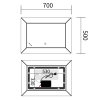 Дзеркало Mixxus Premium CUBIC MR14-70x50-REVERSE (LED Touch, Anti-fog, димер) (MP6647)