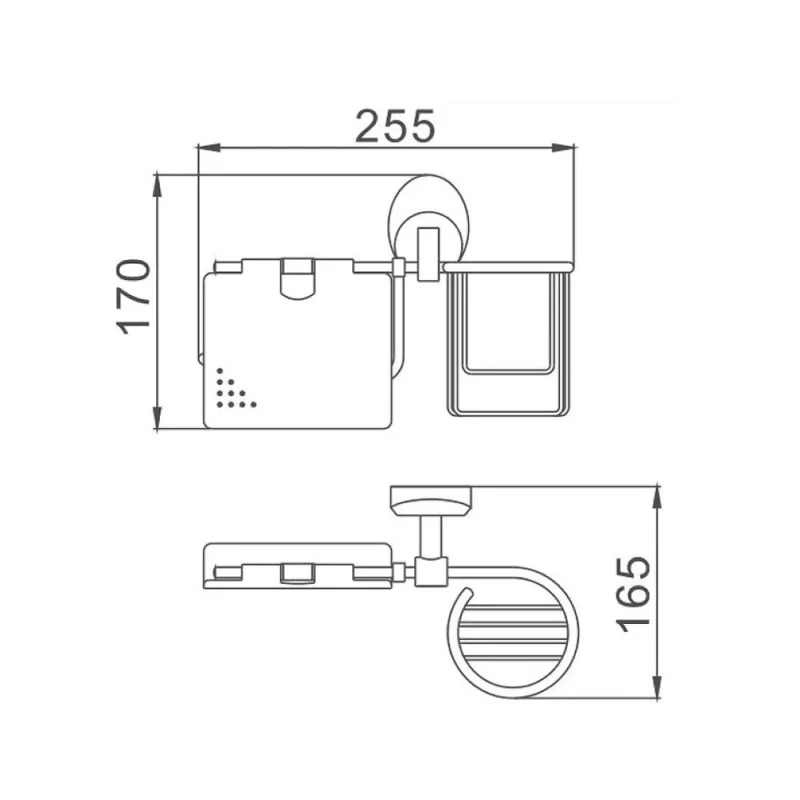 Паперотримач Haiba HB1603-1 з кришкою та кошиком (HB0739)