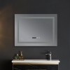 Дзеркало Mixxus WARM MR02-90x70 з LED Touch, Anti-fog, димером, рег. яскравості, годинником (MI6673