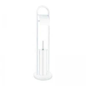 Ерш напольный с бумагодержателем Zerix KIT ME04 White (ZX4643)