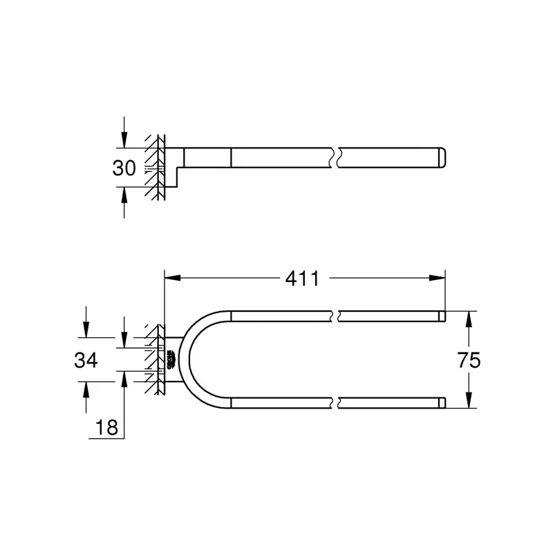 Подвійний тримач для рушників Grohe Selection (41059000)