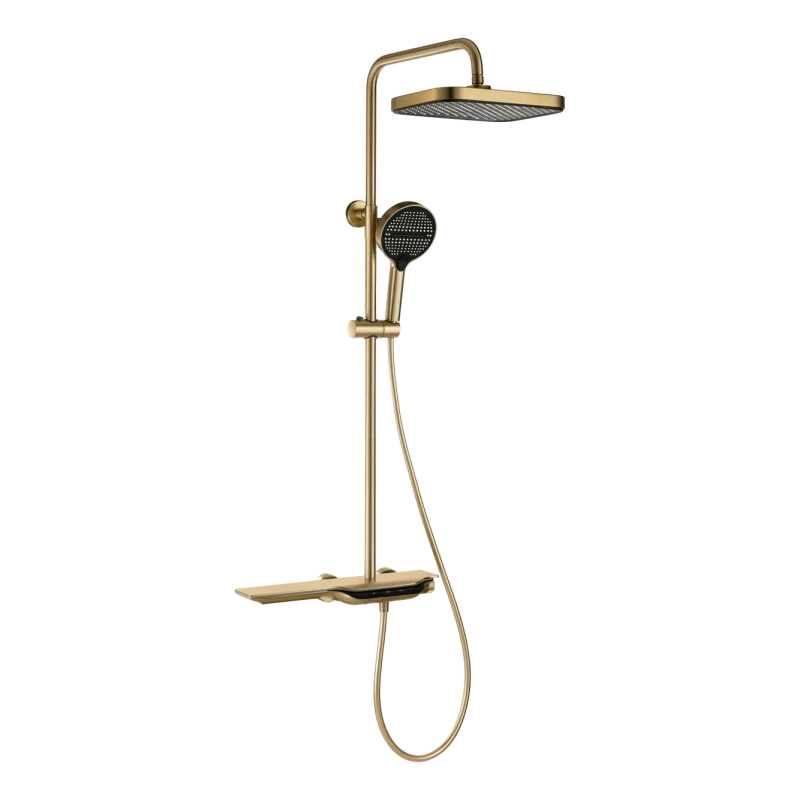 Душевая колонна с термостатическим смесителем Mixxus Premium SPACE-009-J Brushed gold, 3 режима (MI6541)