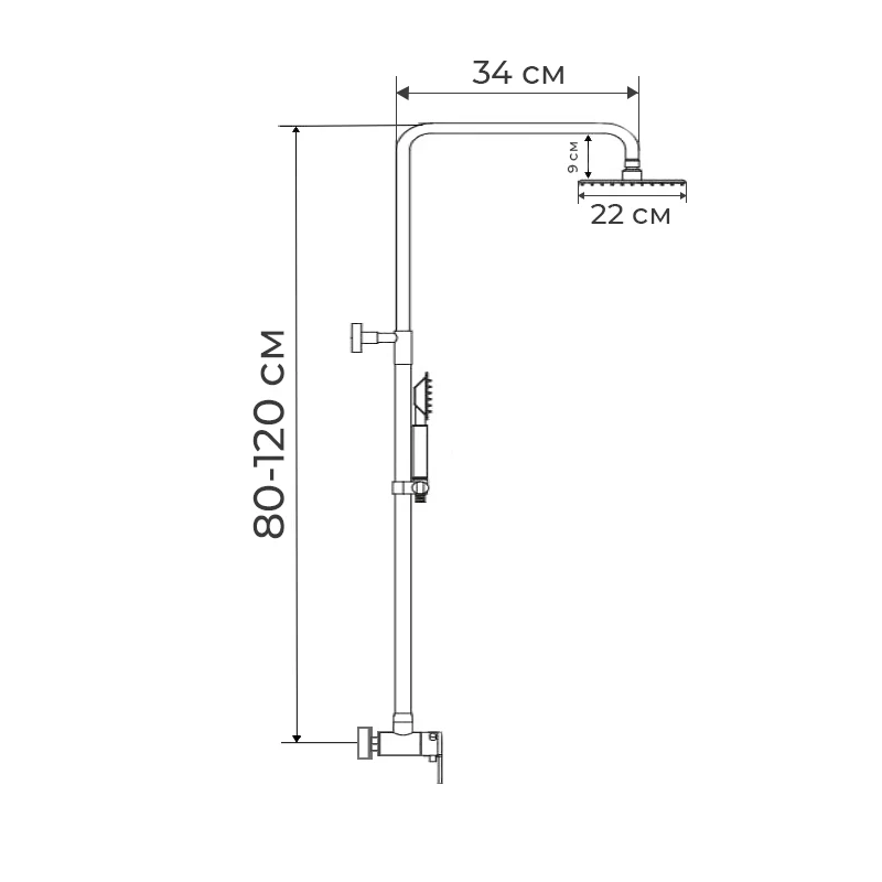 Душова колона зі змішувачем Haiba Opus 003-J (HB0913)