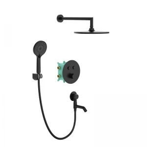 Вбудована душова система з термостатом Koer KB-67012-05 (Колір чорний) (KR4729)