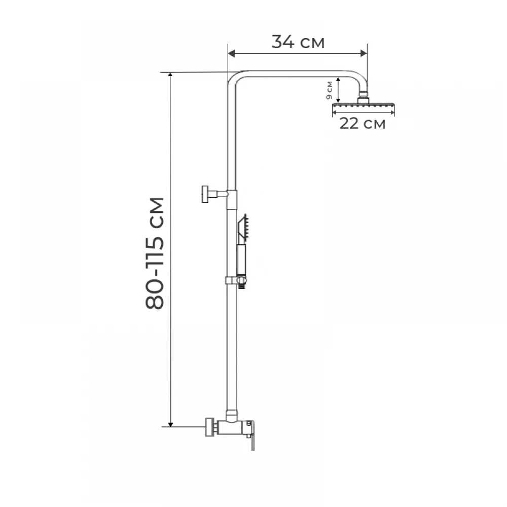 Душова колона зі змішувачем Haiba SIRIUS 003-J (HB0777)