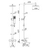 Душова колона зі змішувачем Zerix LR72433 (нерж. сталь) (LL1474)