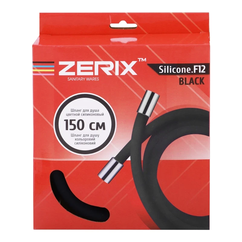 Шланг силиконовый Zerix F12 Black (150 см) (ZX2998)