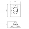 Панель змиву пластикова Koer KT-0606-01 157x198x3mm, кнопка закруглена (KR5342)