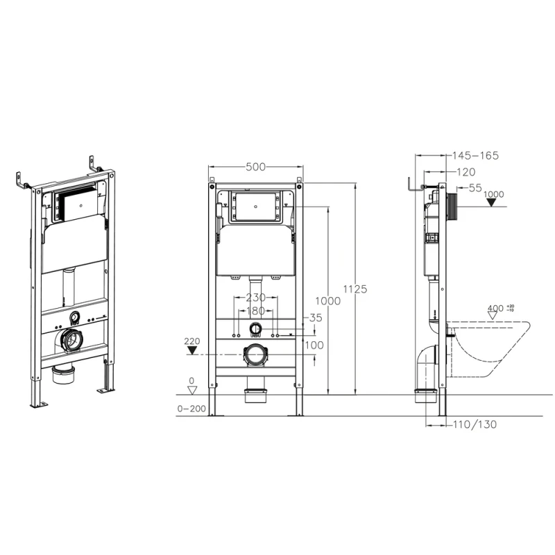 Комплект установочный для унитаза Koer KT-0401 (без панели смыва) (KR5166)