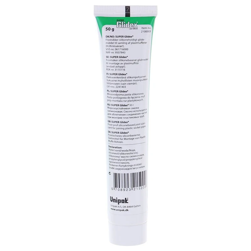 Смазочный состав для сборки канализации UNIPAK Super Glidex 50г. (в тюбике) (UP0575)