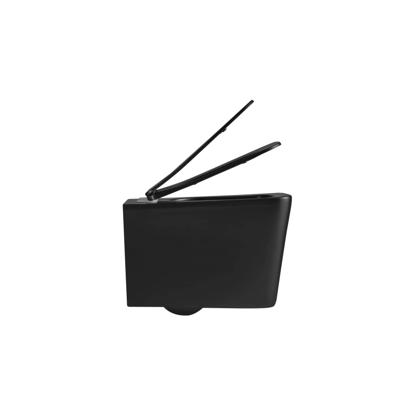 Подвесной унитаз Mixxus Premium Quadro-0302-R Black 530x360x365mm, система смыва RIMLESS (MP6455)