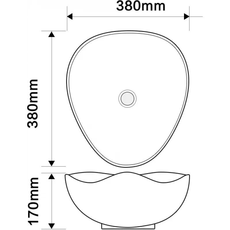 Раковина накладная Mixxus Premium WAVE-0103 MARBLE 380х380х170mm (MP6532)