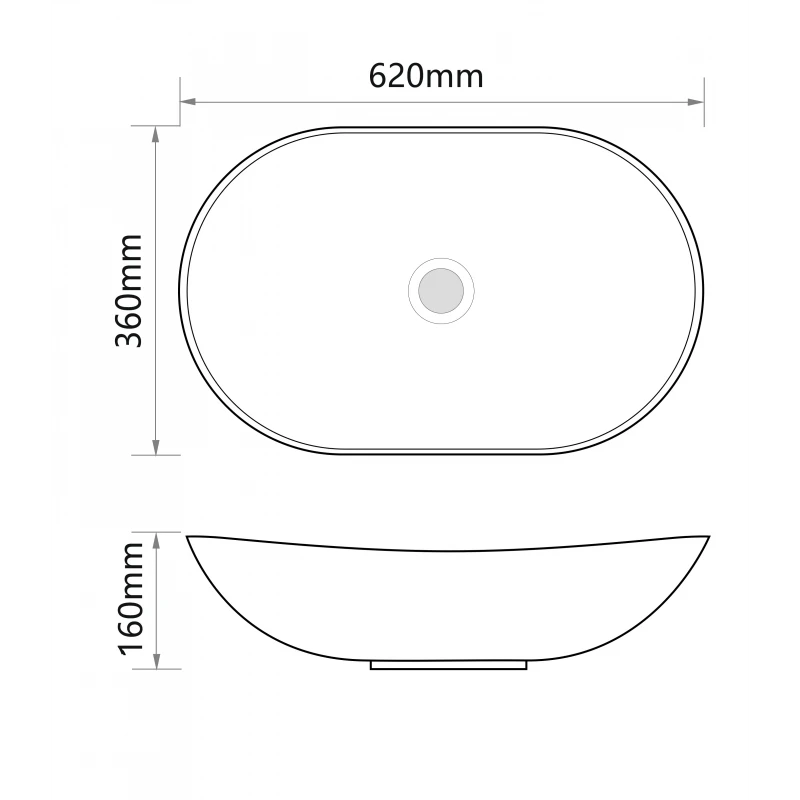 Раковина накладная MIXXUS PREMIUM WAVE-0105 EDGE GOLD 620х360х160mm (MP6557)
