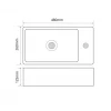 Раковина накладна Mixxus Premium QUADRO-0207 480х260х125mm з отвором під змішувач (MP6503)