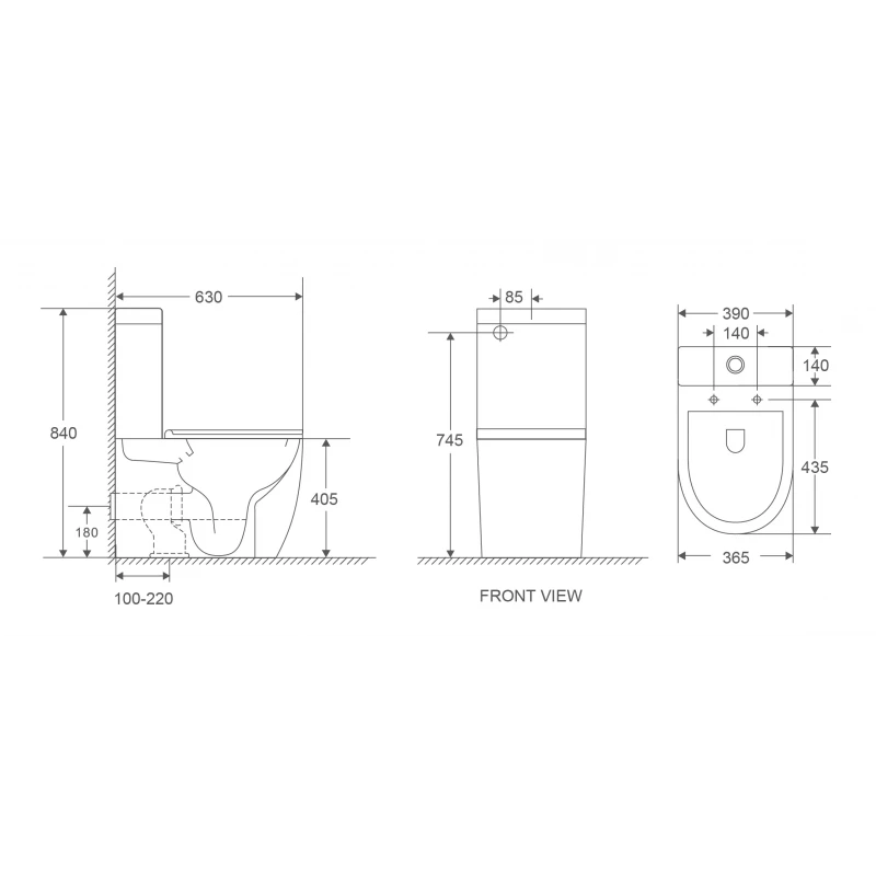Унитаз-компакт Mixxus Premium Ellipse-0401-T1 630x390x840mm, система смыва TORNADO 1.0 (MP6467)