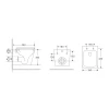 Подвесной унитаз Mixxus Premium Quadro-0301-T3 490x340x360mm, система смыва TORNADO 3.0 (MP6453)