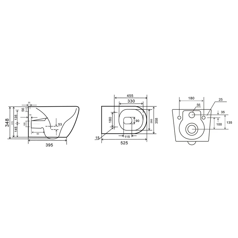 Унітаз підвісний Mixxus Premium ELLIPSE-0309-T1 GRAY 530x360x350mm система змиву TORNADO 1.0 (MP6655)