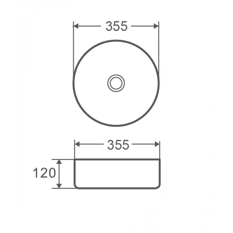 Умывальник накладной керамический Mixxus Premium Topper-0101 355x355x120mm (MP6489)